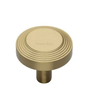 Heritage Brass Cabinet Knob Ridge Design 38mm Satin Brass finishUK Registered Design Number 6194410