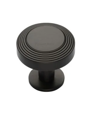 Heritage Brass Cabinet Knob Ridge Design with Rose 38mm Matt Bronze finishUK Registered Design Number 6194410