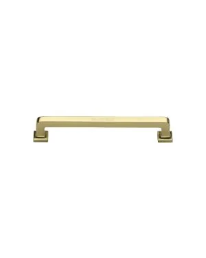 Heritage Brass Cabinet Pull Square Vintage Design 101mm CTC Polished Brass Finish