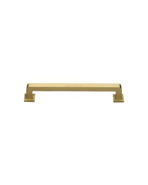 Heritage Brass Cabinet Pull Square Vintage Design 101mm CTC Satin Brass Finish