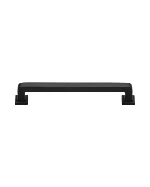 Heritage Brass Cabinet Pull Square Vintage Design 152mm CTC Matt Black Finish