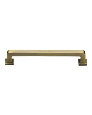 Heritage Brass Cabinet Pull Square Vintage Design 203mm CTC Antique Brass Finish
