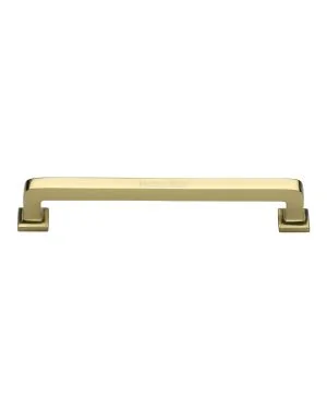Heritage Brass Cabinet Pull Square Vintage Design 203mm CTC Polished Brass Finish