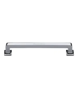 Heritage Brass Cabinet Pull Square Vintage Design 203mm CTC Polished Chrome Finish