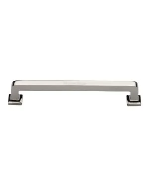 Heritage Brass Cabinet Pull Square Vintage Design 203mm CTC Polished Nickel Finish