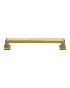 Heritage Brass Cabinet Pull Square Vintage Design 203mm CTC Satin Brass Finish