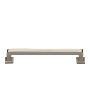 Heritage Brass Cabinet Pull Square Vintage Design 203mm CTC Satin Nickel Finish