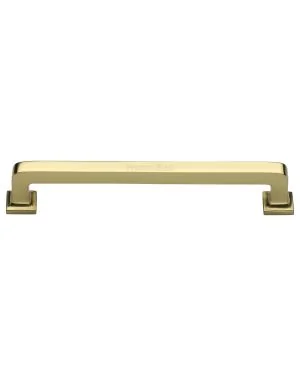 Heritage Brass Cabinet Pull Square Vintage Design 254mm CTC Polished Brass Finish