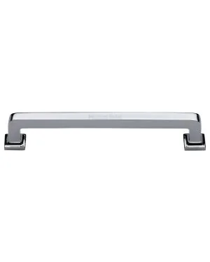 Heritage Brass Cabinet Pull Square Vintage Design 254mm CTC Polished Chrome Finish