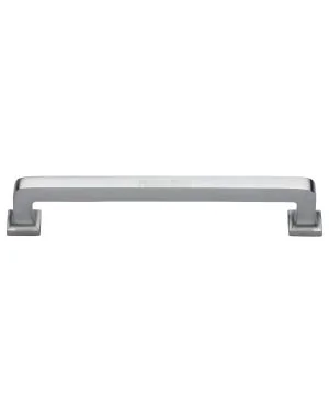 Heritage Brass Cabinet Pull Square Vintage Design 254mm CTC Satin Chrome Finish