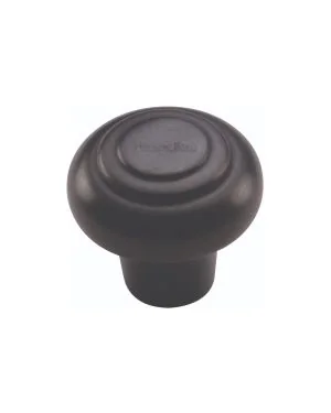 Heritage Brass Cabinet Knob Round Bead Design 32mm Matt Black finish