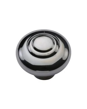 Heritage Brass Cabinet Knob Round Bead Design 32mm Polished Chrome finish