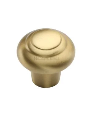 Heritage Brass Cabinet Knob Round Bead Design 32mm Satin Brass finish