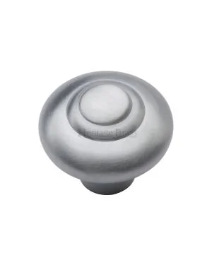 Heritage Brass Cabinet Knob Round Bead Design 32mm Satin Chrome finish