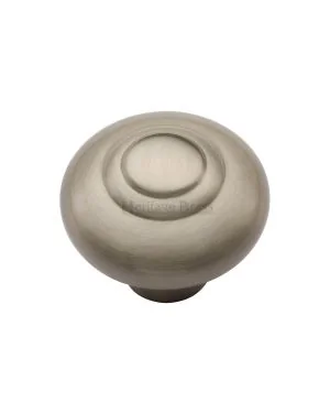 Heritage Brass Cabinet Knob Round Bead Design 32mm Satin Nickel finish