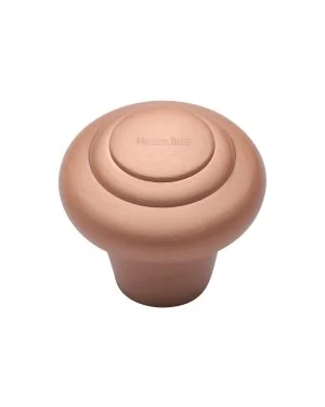 Heritage Brass Cabinet Knob Round Bead Design 32mm Satin Rose Gold finish