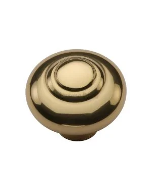 Heritage Brass Cabinet Knob Round Bead Design 38mm Polished Brass finish