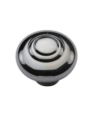 Heritage Brass Cabinet Knob Round Bead Design 38mm Polished Chrome finish