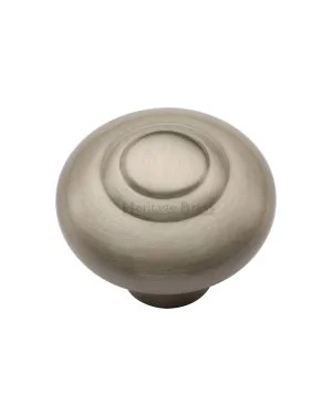Heritage Brass Cabinet Knob Round Bead Design 38mm Satin Nickel finish