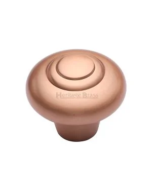 Heritage Brass Cabinet Knob Round Bead Design 38mm Satin Rose Gold finish