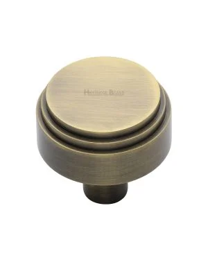 Heritage Brass Cabinet Knob Round Deco Design 32mm Antique Brass finish