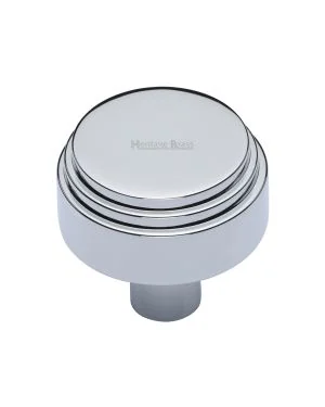 Heritage Brass Cabinet Knob Round Deco Design 32mm Polished Chrome finish