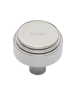 Heritage Brass Cabinet Knob Round Deco Design 32mm Polished Nickel finish