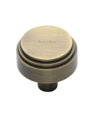 Heritage Brass Cabinet Knob Round Deco Design 38mm Antique Brass finish