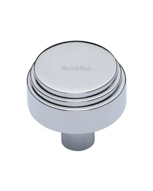 Heritage Brass Cabinet Knob Round Deco Design 38mm Polished Chrome finish