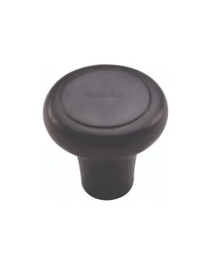 Heritage Brass Cabinet Knob Round Edge Design 32mm Matt Black finish