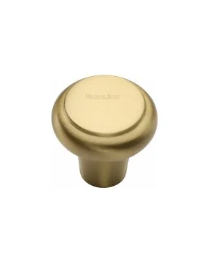 Heritage Brass Cabinet Knob Edge Design 32mm Satin Brass finish