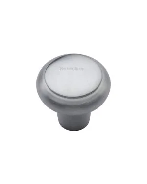 Heritage Brass Cabinet Knob Edge Design 32mm Satin Chrome finish