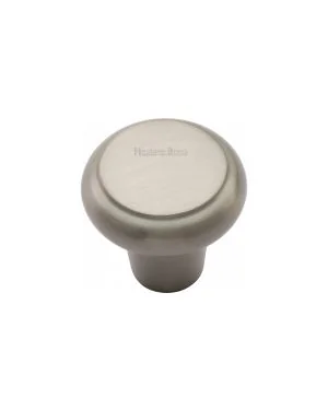 Heritage Brass Cabinet Knob Edge Design 32mm Satin Nickel finish