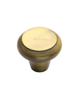 Heritage Brass Cabinet Knob Edge Design 38mm Antique finish