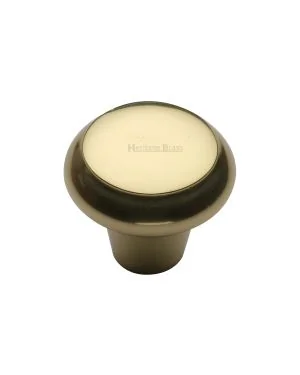 Heritage Brass Cabinet Knob Edge Design 38mm Polished Brass finish