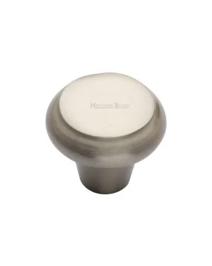 Heritage Brass Cabinet Knob Edge Design 38mm Satin Nickel finish