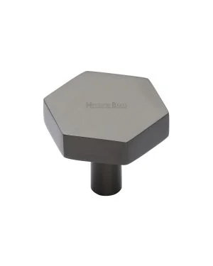 Heritage Brass Cabinet Knob Hexagon Design 32mm Matt Bronze finish