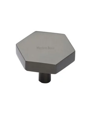 Heritage Brass Cabinet Knob Hexagon Design 38mm Matt Bronze finish