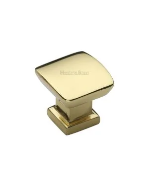 Heritage Brass Cabinet Knob Plinth Design with base 25mm Polished Brass finish