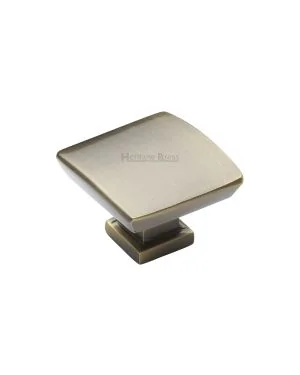 Heritage Brass Cabinet Knob Plinth Design with base 35mm Antique Brass finish