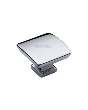 Heritage Brass Cabinet Knob Plinth Design with base 35mm Polished Chrome finish