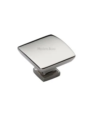 Heritage Brass Cabinet Knob Plinth Design with base 35mm Polished Nickel finish
