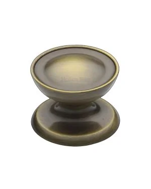 Heritage Brass Cabinet Knob Surrey Design 32mm Antique Brass finish