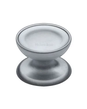 Heritage Brass Cabinet Knob Surrey Design 38mm Satin Chrome finish