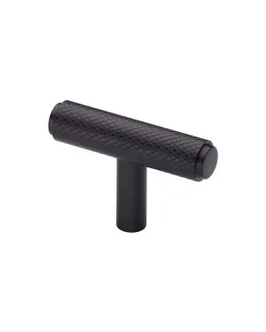 Heritage Brass Cabinet Knob Knurled T-Bar Design 45mm Matt Bronze finish