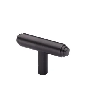 Heritage Brass Cabinet Knob Stepped T-Bar Design 45mm Matt Bronze finish