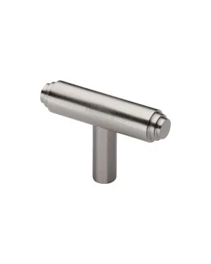 Heritage Brass Cabinet Knob Stepped T-Bar Design 45mm Satin Nickel finish