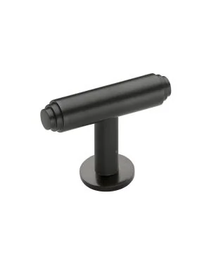 Heritage Brass Cabinet Knob Stepped T-Bar Design with Rose 45mm Matt Bronze finish