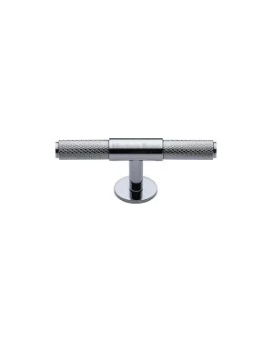 Heritage Brass Cabinet Knob Knurled Fountain Design 60mm Polished Chrome finish