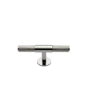 Heritage Brass Cabinet Knob Knurled Fountain Design 60mm Polished Nickel finish